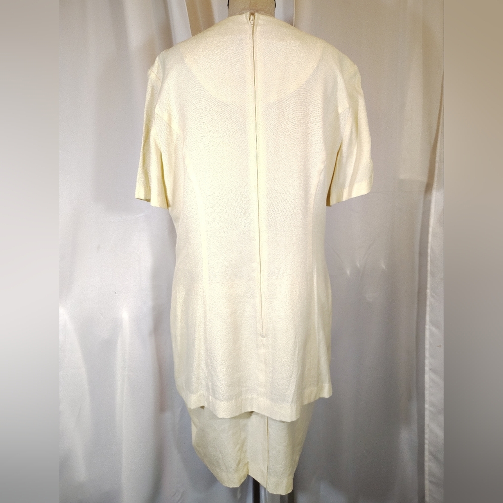 2 Pc:Vintage Karen Stevens Midi Dress+Plaza South 3/4 Sleeve Jacket, Yellow, 14 - Picture 11 of 16